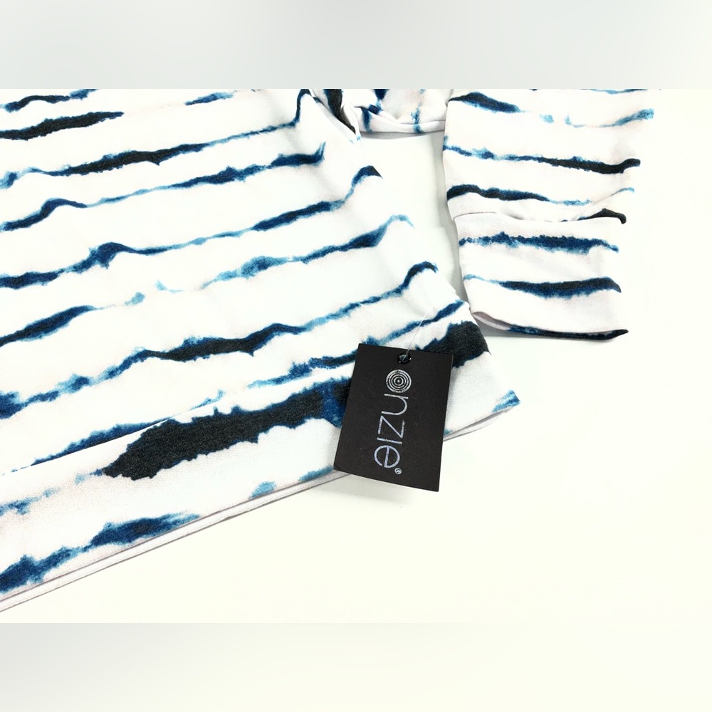 ONZIE Tie-Dye Striped Crop Hoodie‎ White Black Navy Blue Size M / L - Picture 7 of 12